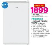 Hisense 120L Bar Fridge White 
