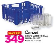 Consol Crate With Hi Ball Tumbler Set
