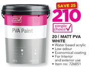 Simple Choice 20L Matt PVA White
