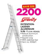 Gravity Extension Ladder Aluminium 5 In 1