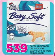 Papel higienico de 2 Folhas Baby Soft 18 por Embalagem