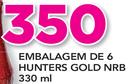 Embalagem de 6 Hunters Gold NRB 330ml