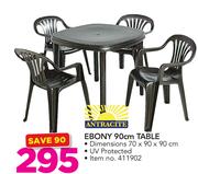Antracite Ebony 90cm Table