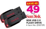 Sandisk 8GB USB 2.0 Flash Drive-Each