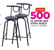 TC Swivel Bar Stool Black-For 2