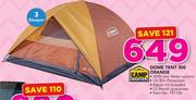 Camp Master 3 Sleeper Dome Tent 300 Orange Including Repair Kit