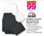 1st Gear Rubber Car Mat Set Black Or White 4 Piece-Each