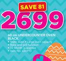 Defy 60cm Undercounter Oven Black