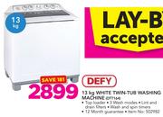 Defy 13Kg White Twin Tub Washing Machine DTT164