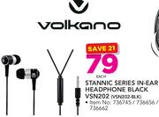 Volkano Stannic Series In-Ear Headphone Black VSN202-Each