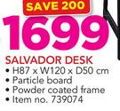 Salvador Desk 87x120x50cm With Powder Coated Frame