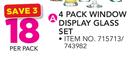 4 Pack Window Display Glass Set-Per Pack