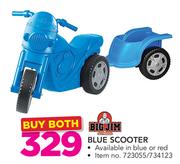 BigJim Blue Scooter With Trailer-For Both