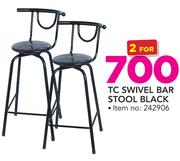 TC Swivel Bar Stool Black-For 2
