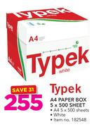 Typek A4 White Paper Box-5x500 Sheets