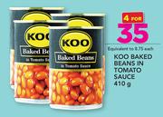 Koo Baked Beans In Tomato Sauce-4x410g