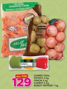 Combo Deal Potato 4Kg Onion 3Kg Carrot 5Kg Robot Peppers 1Kg Combo Deal