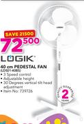 Logik 40cm Pedestal Fan LDS01-40BS