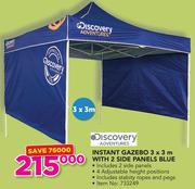 Discovery Adventures Instant Gazebo 3x3m With 2 Side Panels Blue
