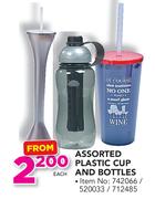 Assorted Plastic Cup And Bottles-Each