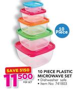10 Piece Plastic Microwave Set-Per Set