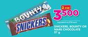 Snickers, Bounty Or Mars Chocolate-2x57g