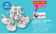 Tissolli 12 Piece Stainless Steel Pot Set-Per Set