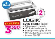 Logik 8 Sheet Comb Binder CBoo21 