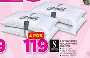 Sheraton 2 x Twin Pack Hollowfibre Pillows-For 4