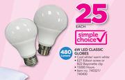 Simple Choice 6W LED Classic Globes-Each