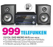 Telefunken 2.0 CH.DVD Micro Hi-Fi TMD-400B