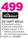 Homestead 20Ltr Matt Walls