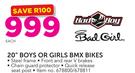 Bad Boy & Bad Girl 20" Boys Or Girls BMX Bikes-Each