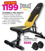 Everlast dumbbell bench clearance