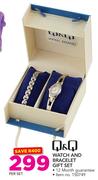Q & Q Watch And Bracelet Gift Set-Per Set