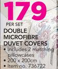 Double Microfibre Duvet Covers-200 x 200cm Per Set