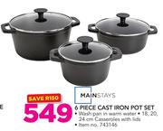 Mainstays 6 Piece Cast Iron Pot Set