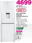 Defy 328Ltr Bottom Freezer Fridge Metallic DAC 517