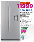 Samsung 660Ltr Metallic Side By Side Fridge/Freezer RSA1WHMG1 XFA