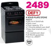 Defy 4 Solid Plate Stove DSS514