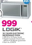Logik 30Ltr Silver Electronic Microwave Oven