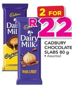 Cadbury Chocolate Slabs Assorted-2x80g