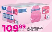 Johnsons Baby Wipes-432's Per Pack