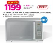 Defy 28Ltr Electronic Microwave Metallic MW M2822MG