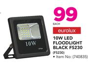 Eurolux 10W LED Floodlight Black FS230