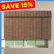 Decorland Ready Made Bamboo Roll Up Blinds(Alti Slat Two Tone)-600mm (W) x 1000mm (H)