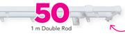 Decorland Steel Curtain Track (Single & Double)-1m Double Rod