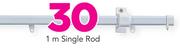 Decorland Steel Curtain Track (Single & Double)-1m Single Rod