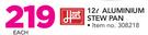 Hart 12Ltr Aluminium Stew Pan-Each