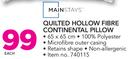 Mainstays Quilted Hollow Fibre Contienental Pillow